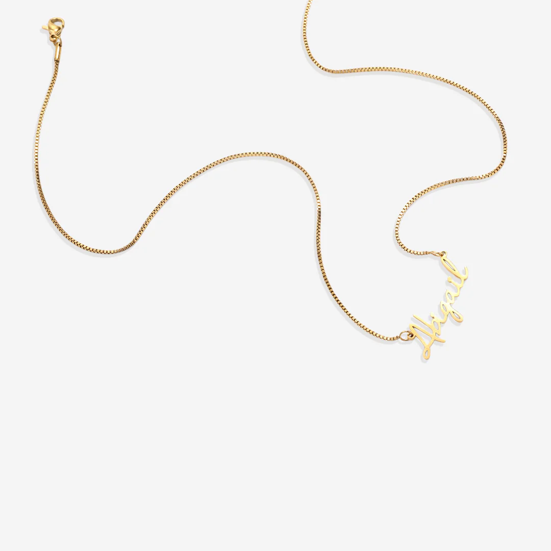 Fairy Name Necklace with Box Chain - Image 35