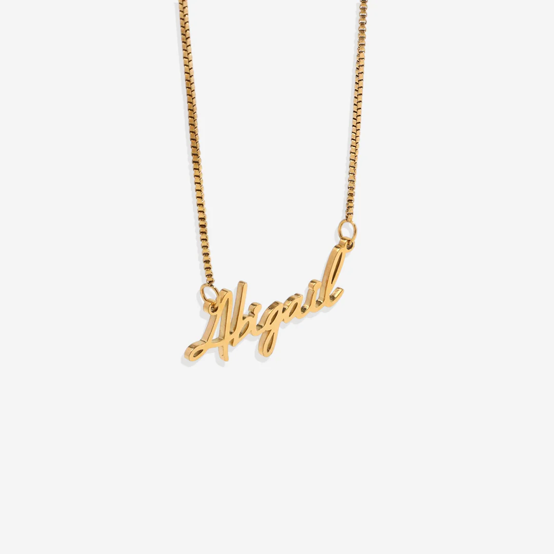 Fairy Name Necklace with Box Chain - Image 43
