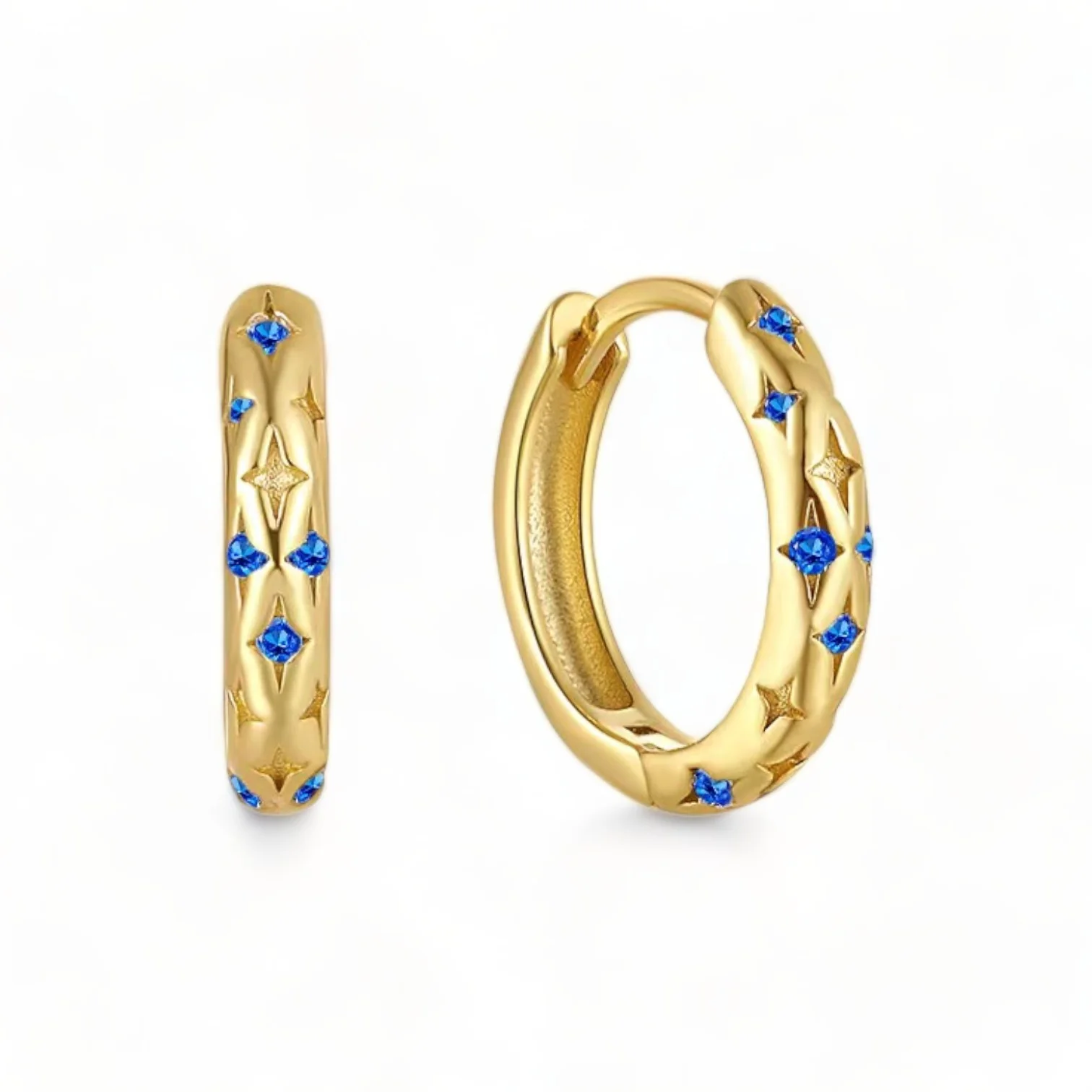 Falling Stars Huggie Hoop Earrings - Image 14