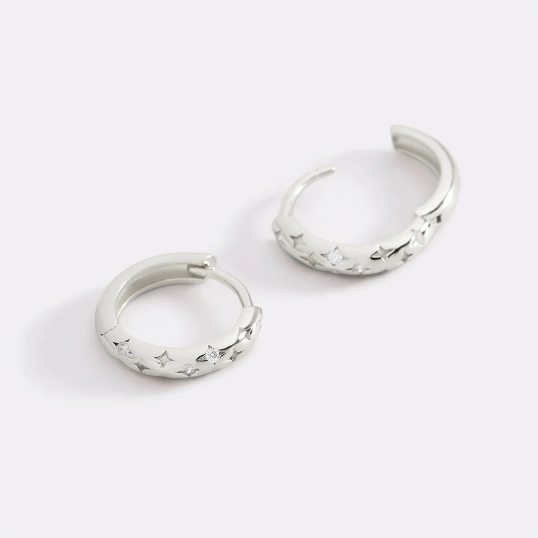 Falling Stars Huggie Hoop Earrings - Image 29