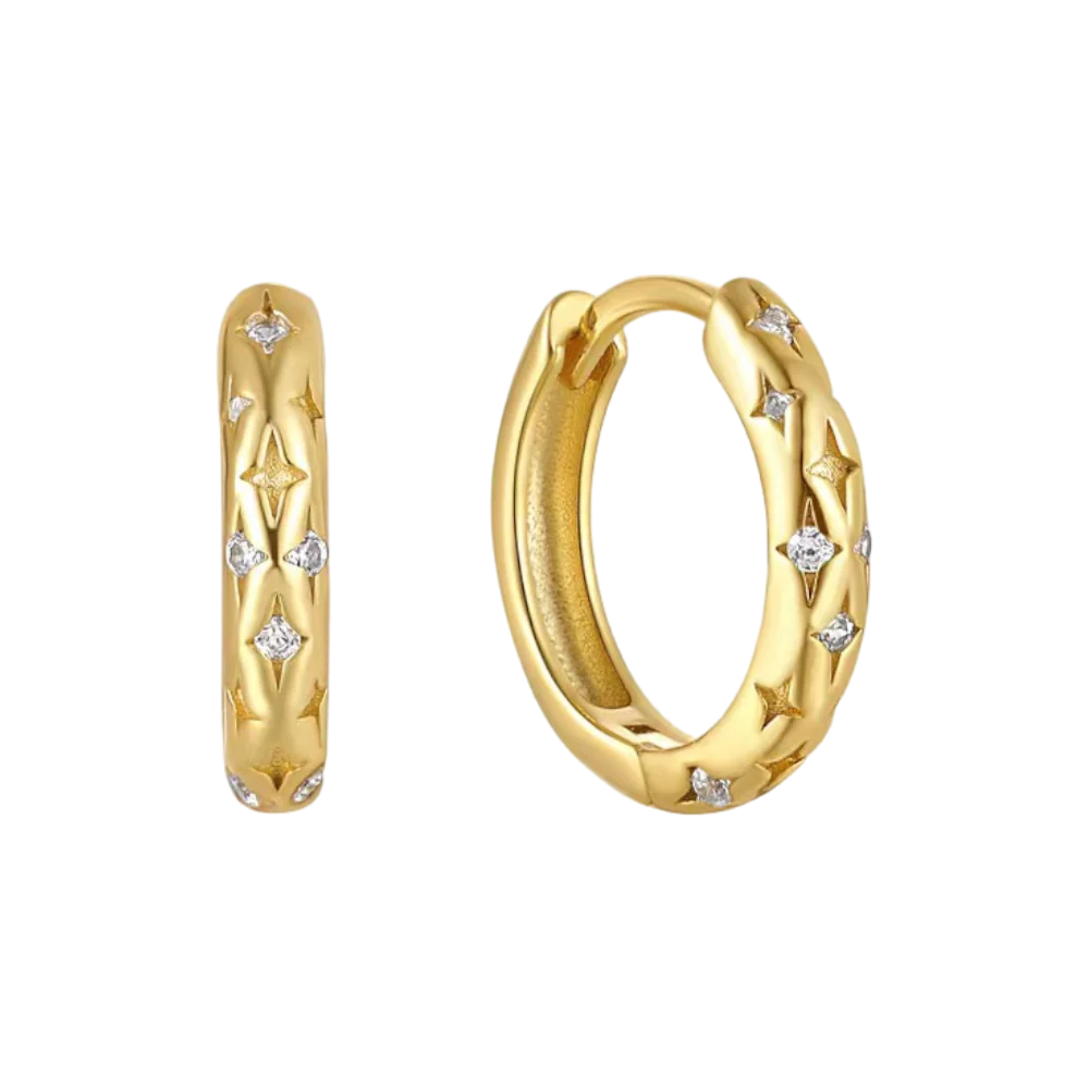Falling Stars Huggie Hoop Earrings - Image 8