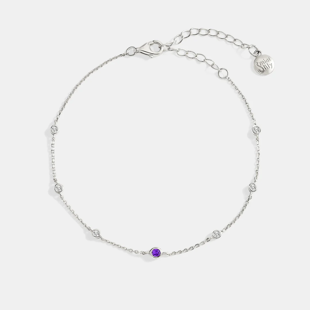February Birthstone Station Bracelet - Image 6