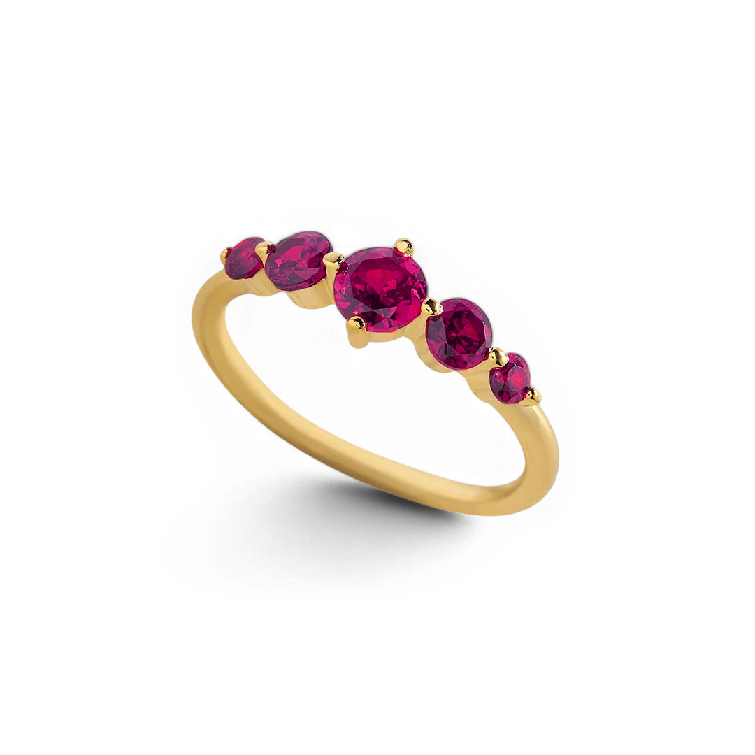 Five Stone Statement Birthstone Ring - Image 12