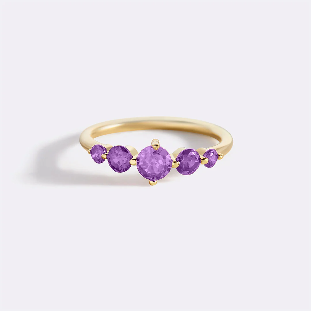 Five Stone Statement Birthstone Ring - Image 58