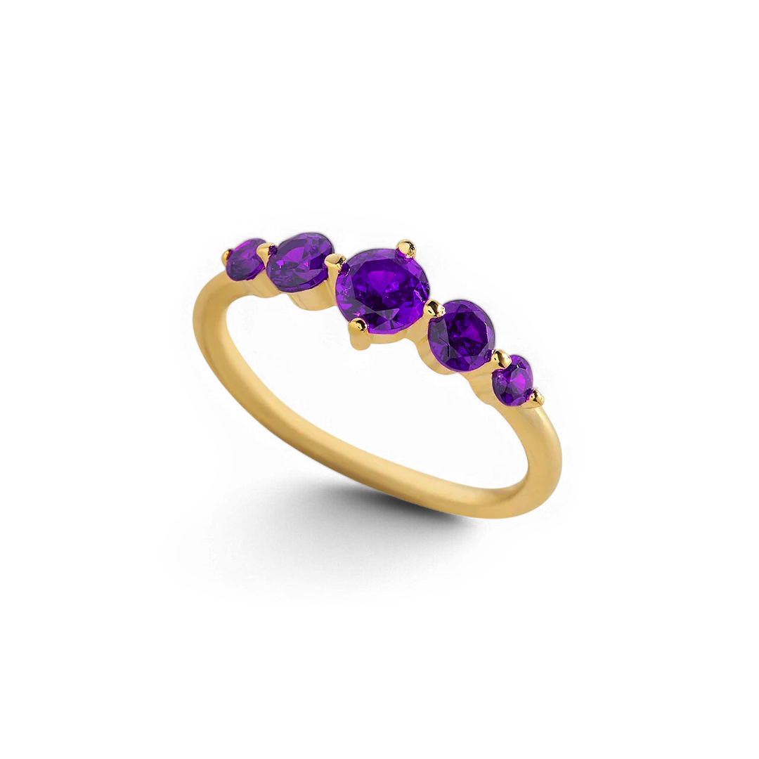 Five Stone Statement Birthstone Ring - Image 8