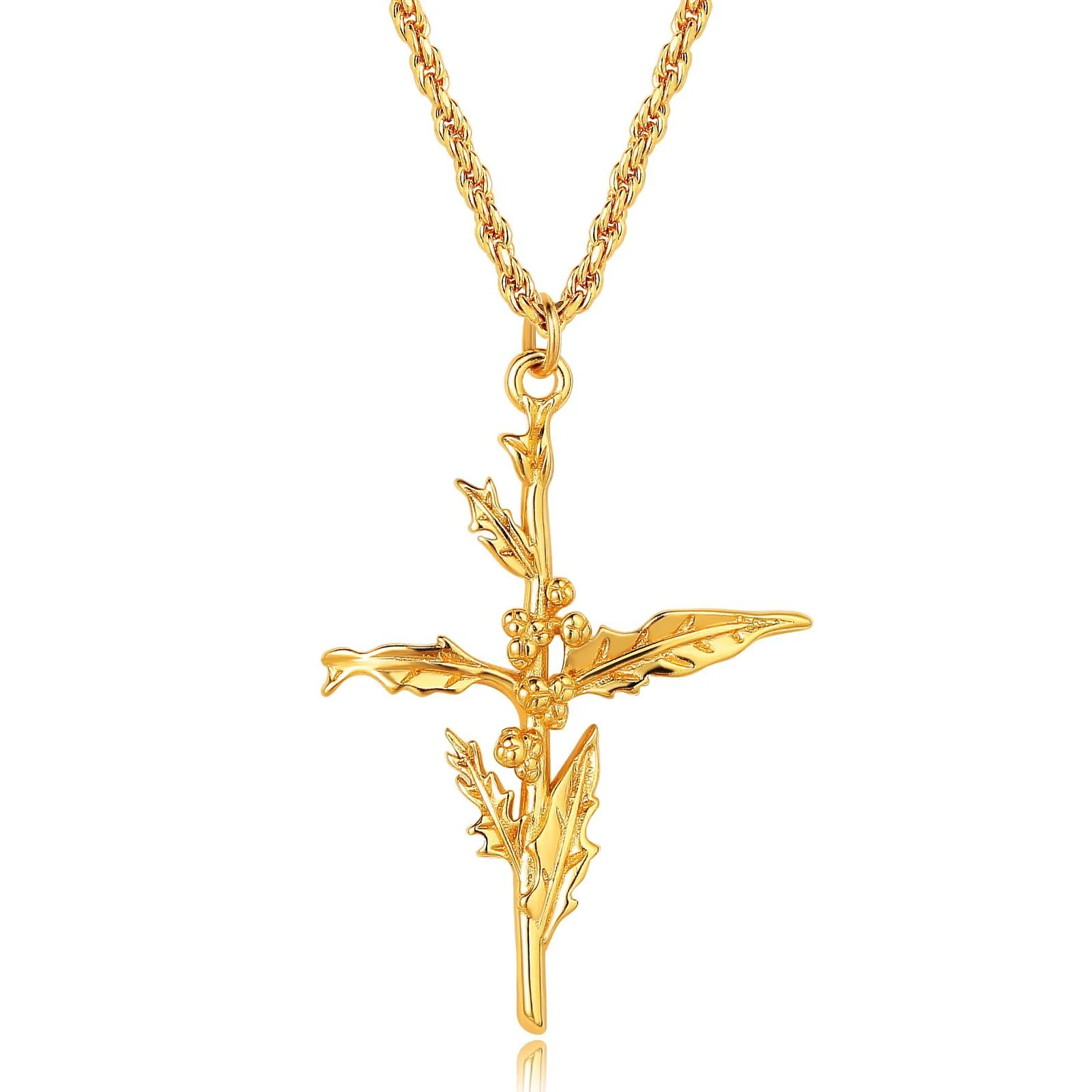 Floral Cross Pendant Necklace - Image 20