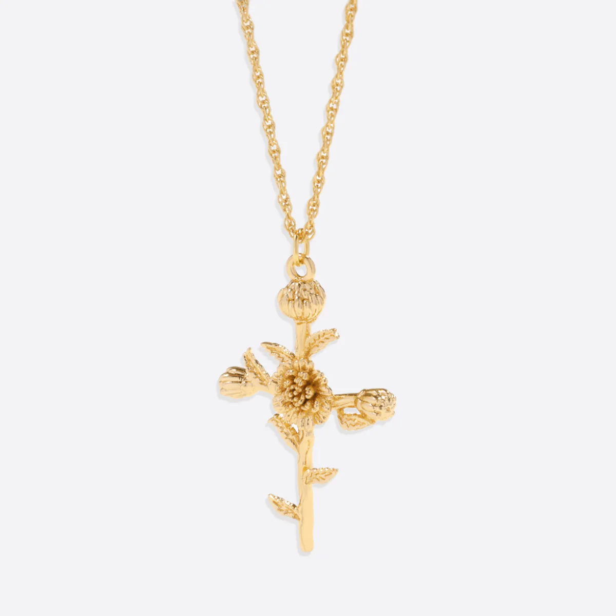 Floral Cross Pendant Necklace - Image 35