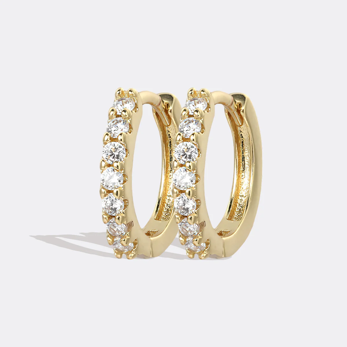 Gemstone Sleeper Huggie Hoop Earrings - Image 19