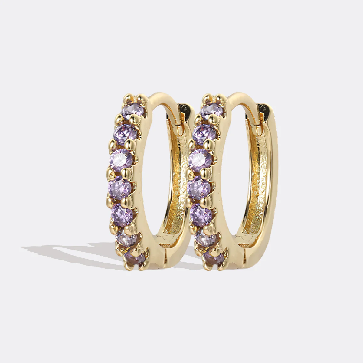Gemstone Sleeper Huggie Hoop Earrings - Image 21