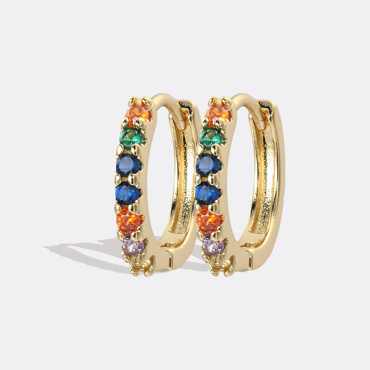 Gemstone Sleeper Huggie Hoop Earrings - Image 23