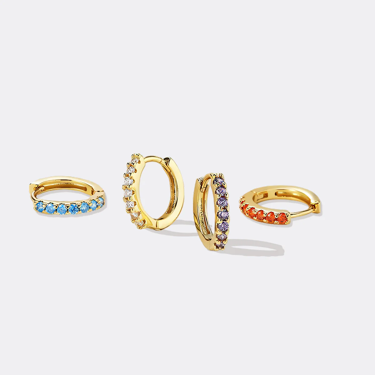 Gemstone Sleeper Huggie Hoop Earrings - Image 26