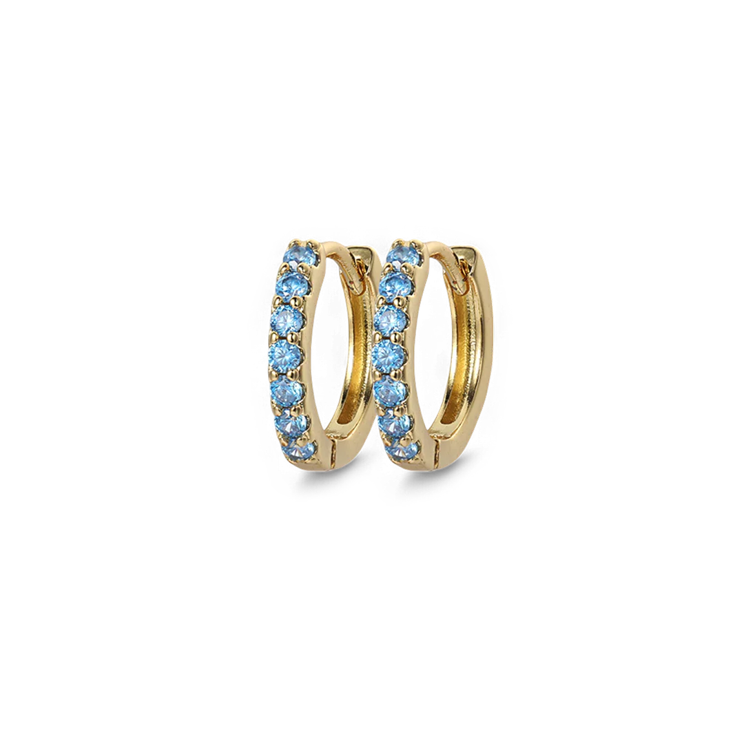 Gemstone Sleeper Huggie Hoop Earrings - Image 4