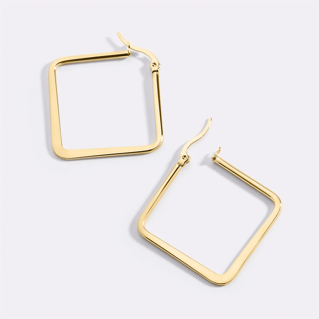 Geometric Girl Boss Hoop Earrings - Image 12