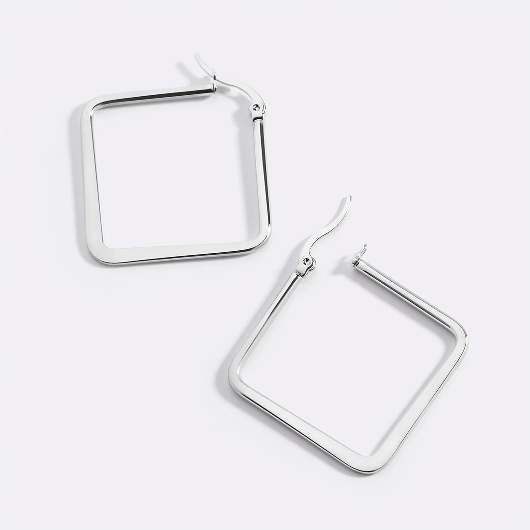 Geometric Girl Boss Hoop Earrings - Image 13