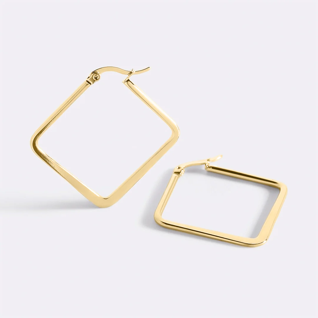 Geometric Girl Boss Hoop Earrings - Image 14