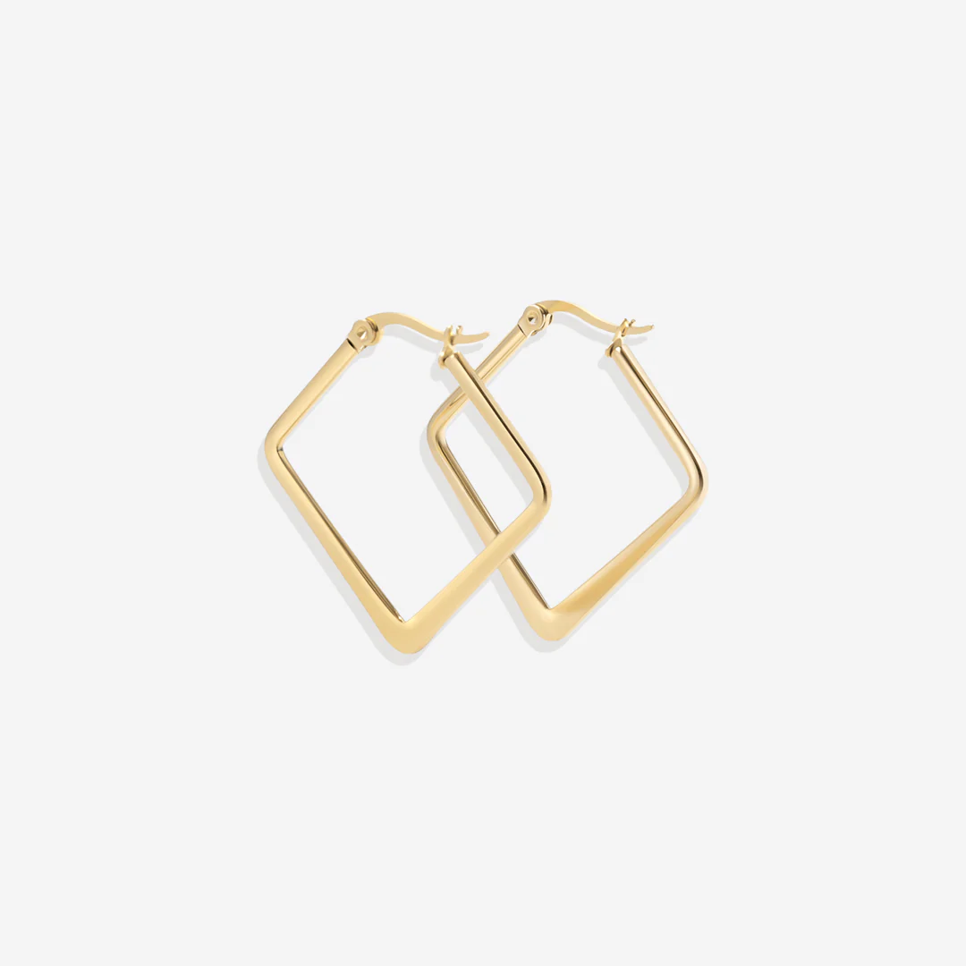 Geometric Girl Boss Hoop Earrings - Image 5