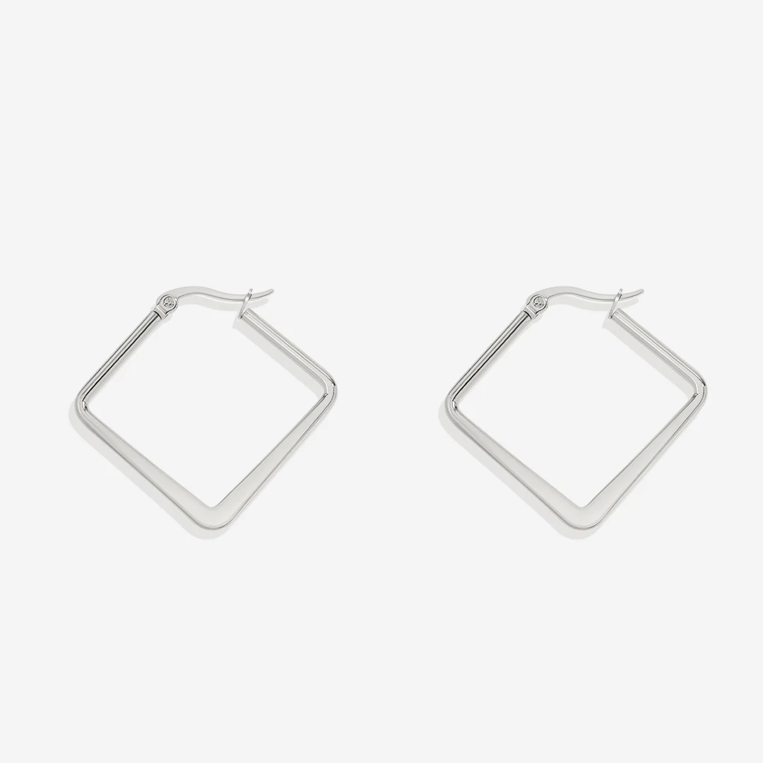 Geometric Girl Boss Hoop Earrings - Image 7