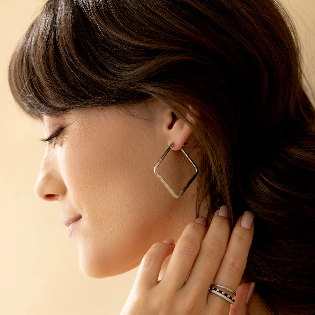 Geometric Girl Boss Hoop Earrings - Image 8