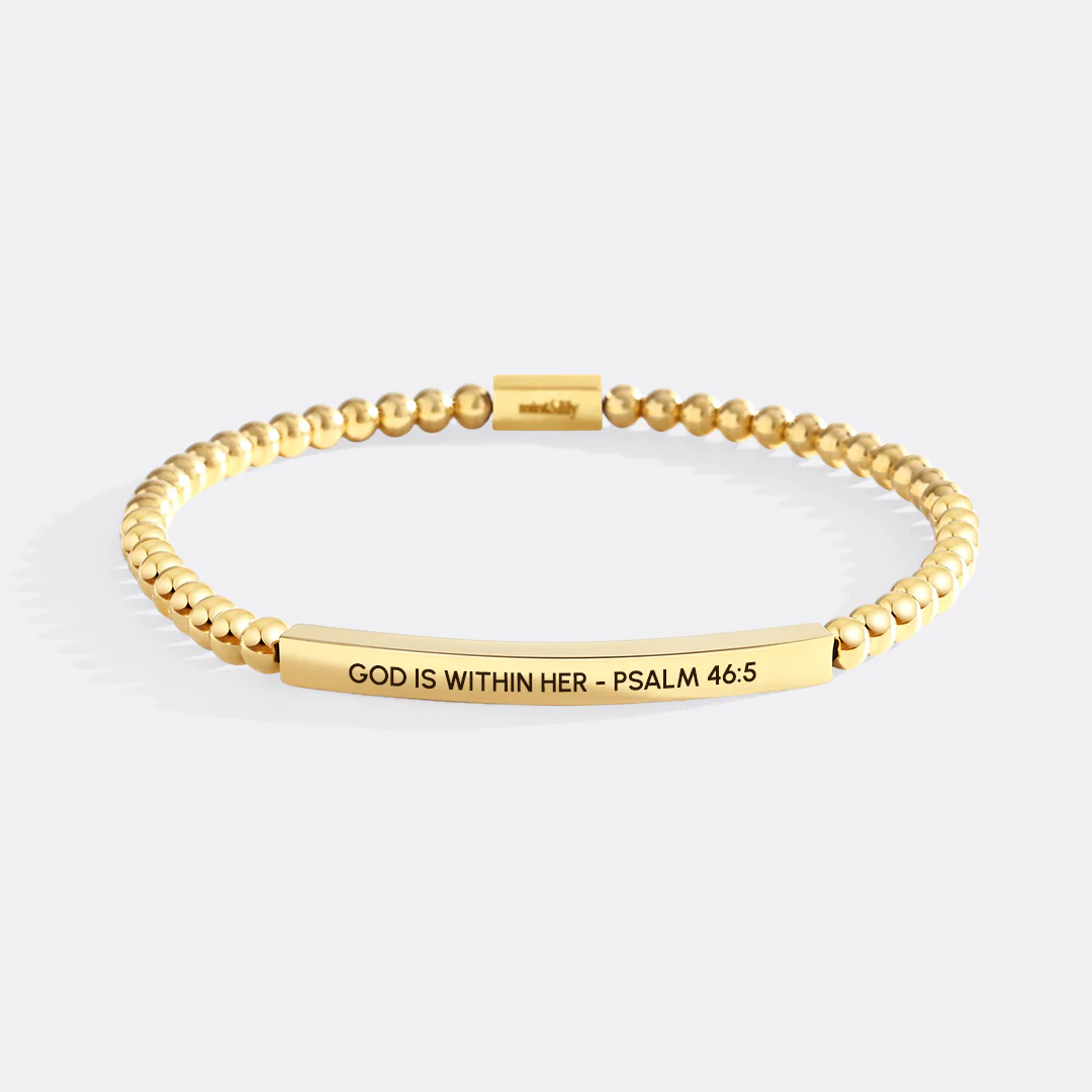 God Is Within Her - Psalm 46:5 Beaded Inspire Bracelet - Image 2