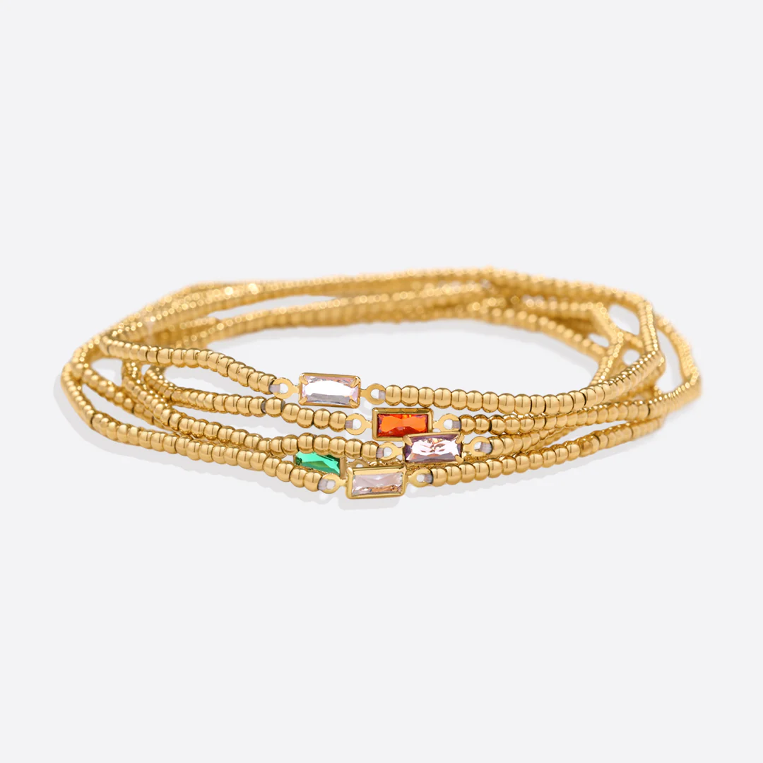 Gold Beaded Birthstone Bracelet - Image 15
