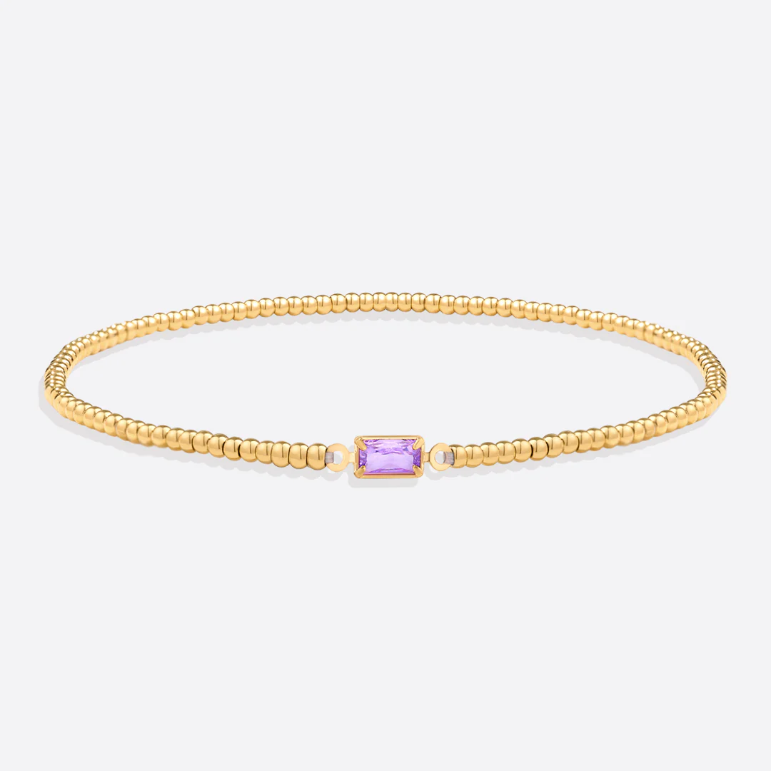 Gold Beaded Birthstone Bracelet - Image 17