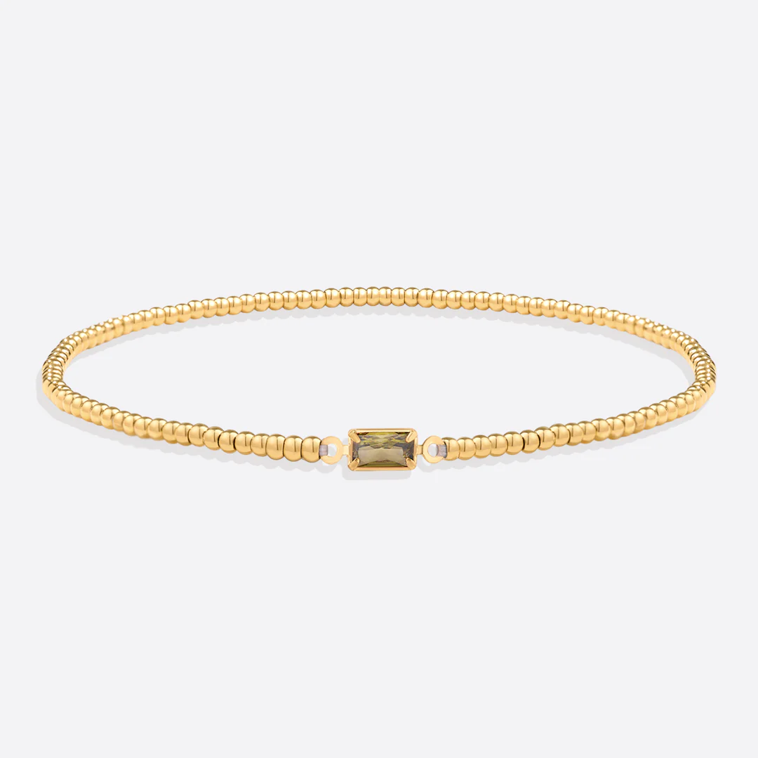Gold Beaded Birthstone Bracelet - Image 22