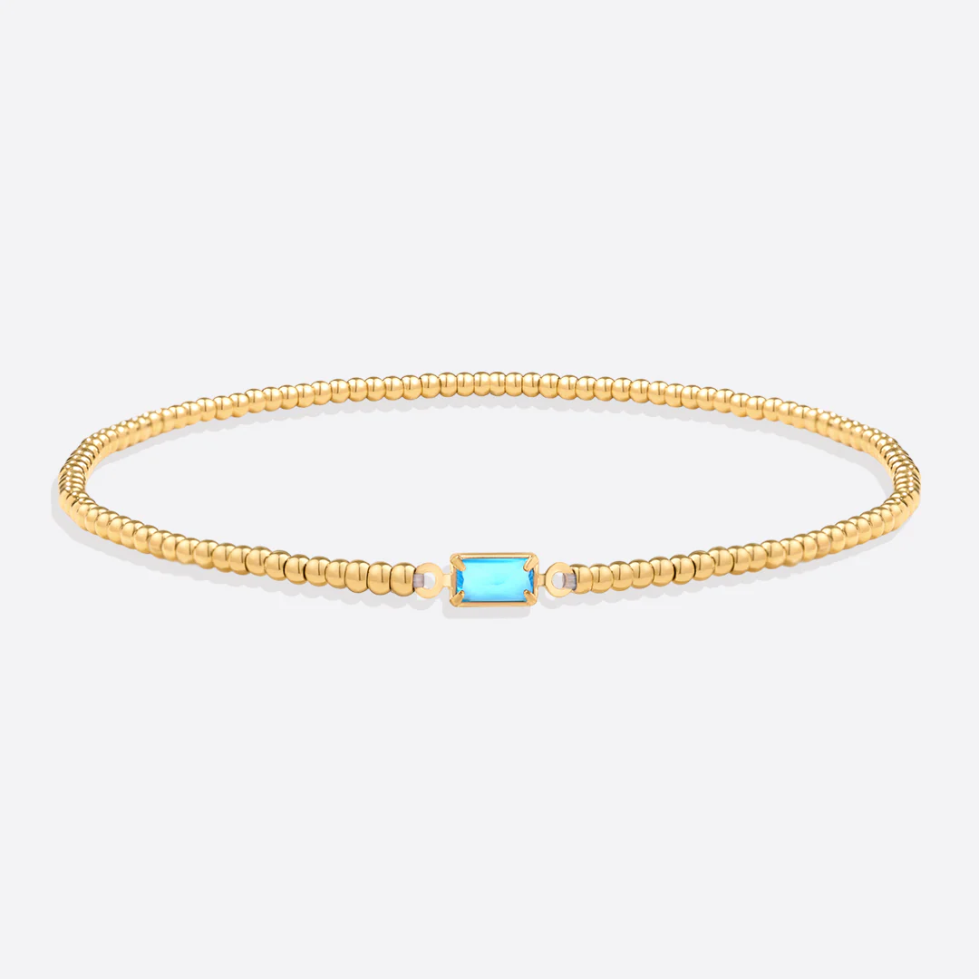 Gold Beaded Birthstone Bracelet - Image 26