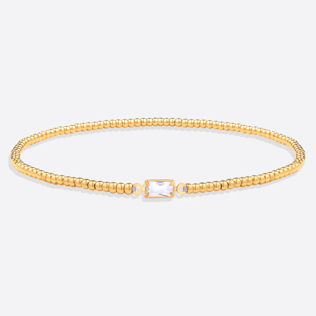 Gold Beaded Birthstone Bracelet - Image 30