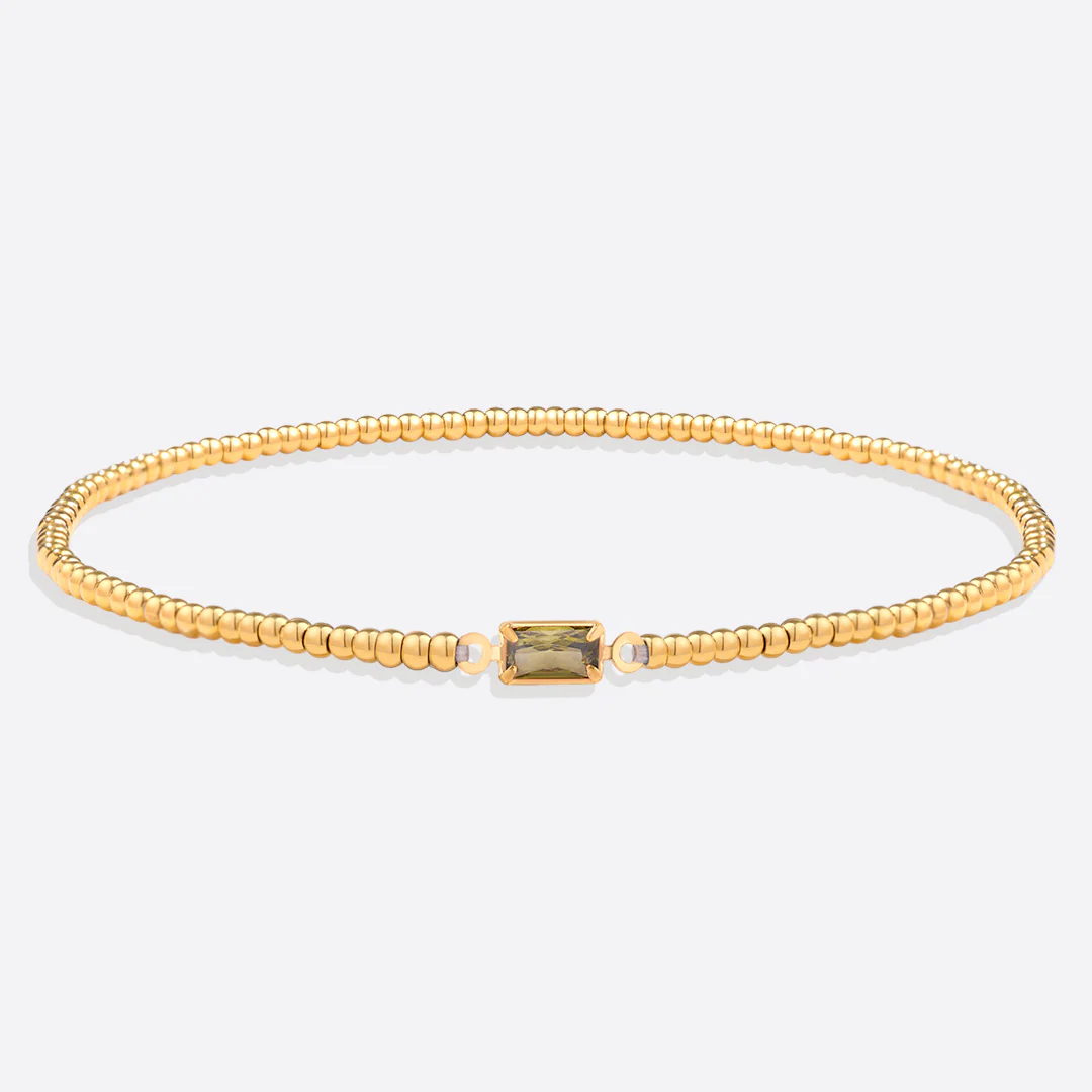Gold Beaded Birthstone Bracelet - Image 34