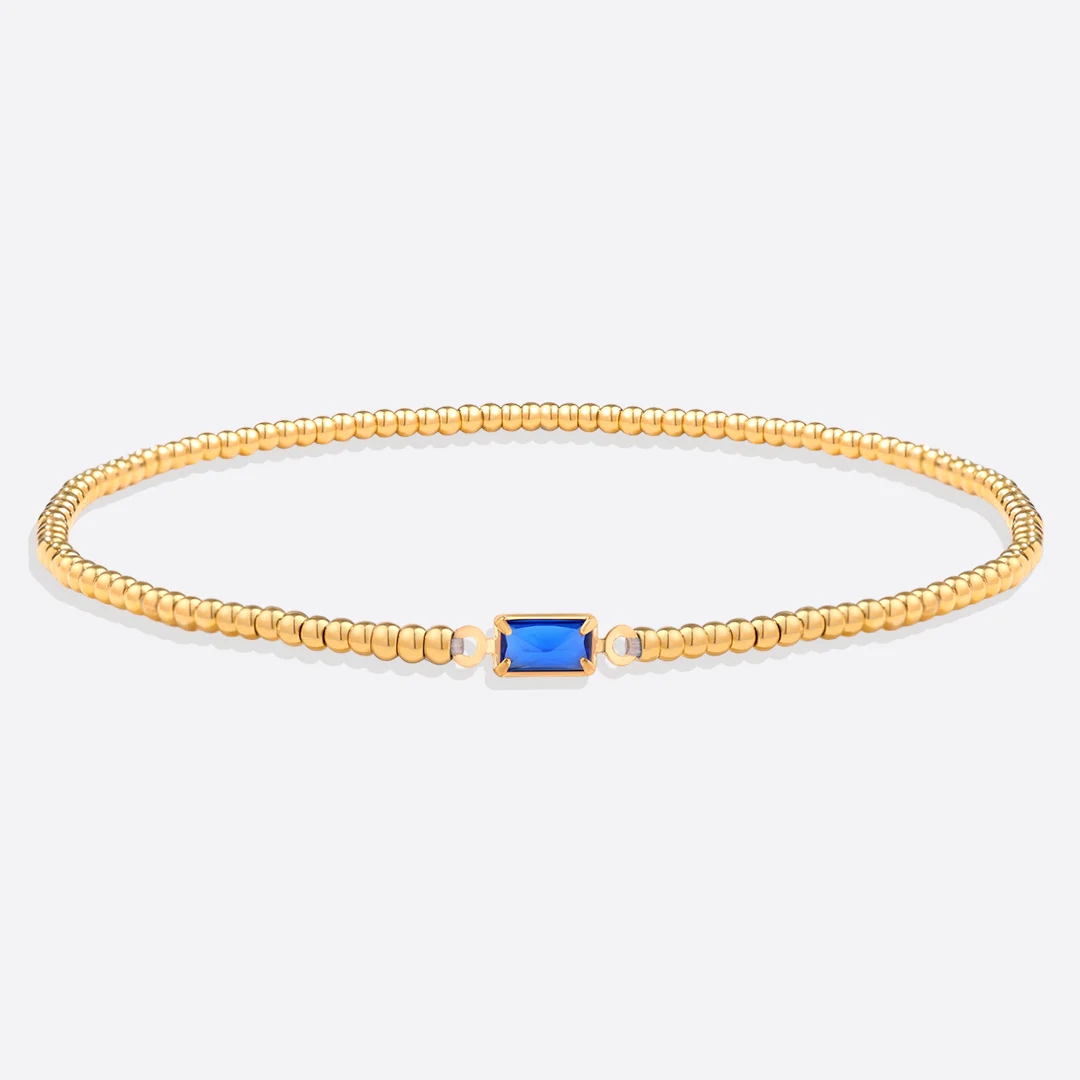 Gold Beaded Birthstone Bracelet - Image 36