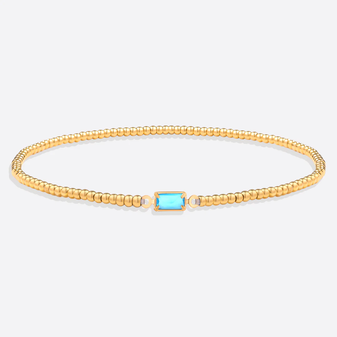 Gold Beaded Birthstone Bracelet - Image 39