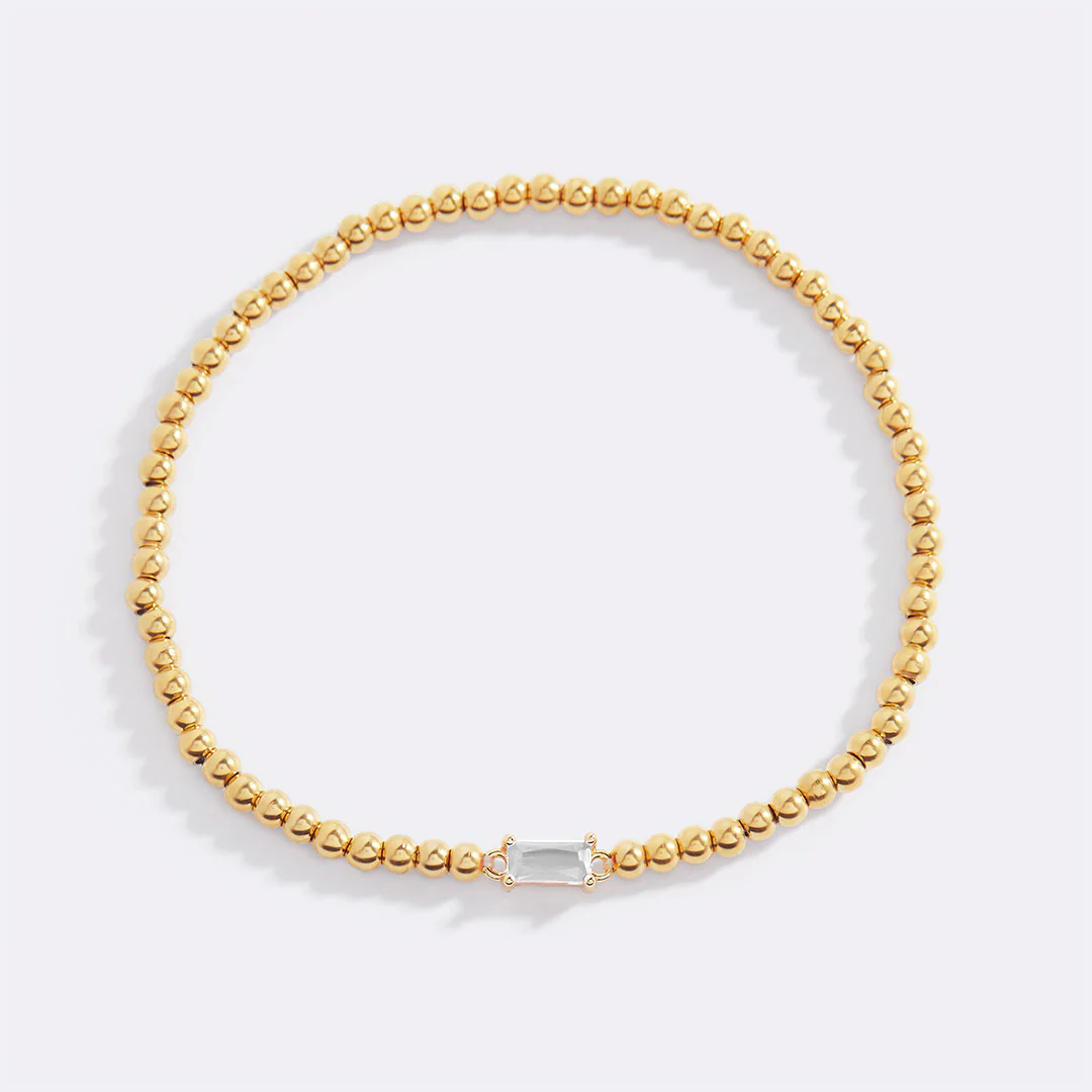 Gold Beaded Birthstone Bracelet - Image 49
