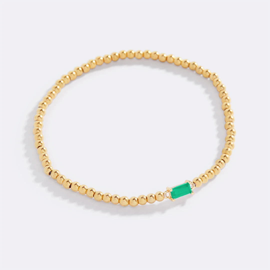 Gold Beaded Birthstone Bracelet - Image 50