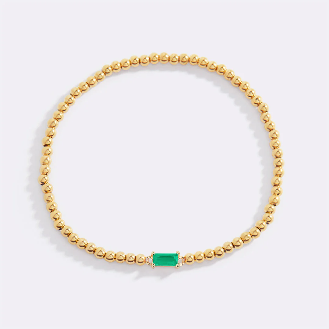 Gold Beaded Birthstone Bracelet - Image 51