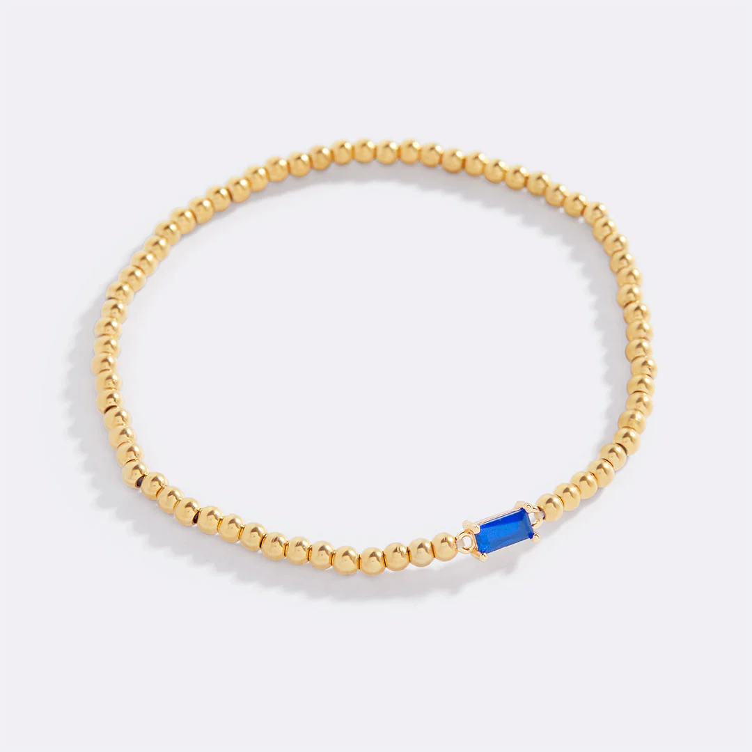 Gold Beaded Birthstone Bracelet - Image 57