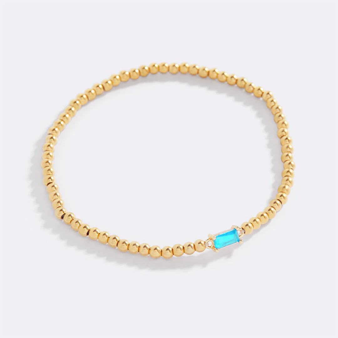 Gold Beaded Birthstone Bracelet - Image 63