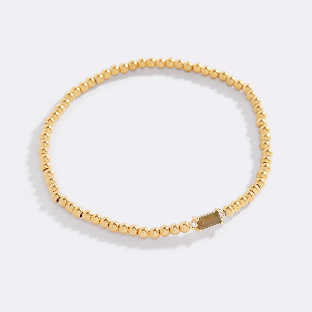 Gold Beaded Birthstone Bracelet - Image 7