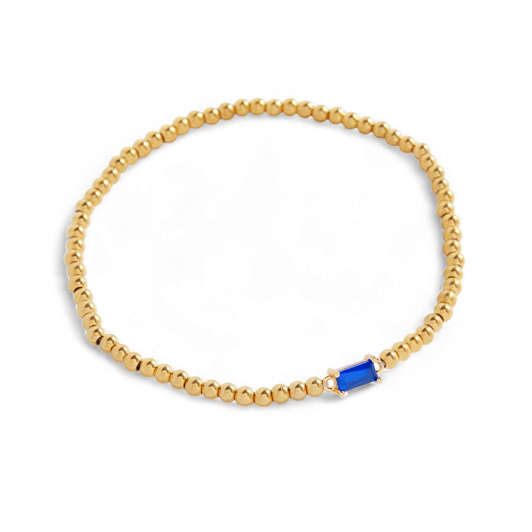 Gold Beaded Birthstone Bracelet - Image 76