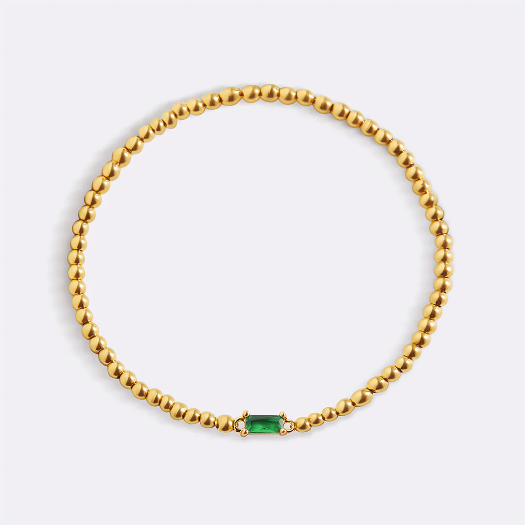 Gold Beaded Birthstone Bracelet - Image 85