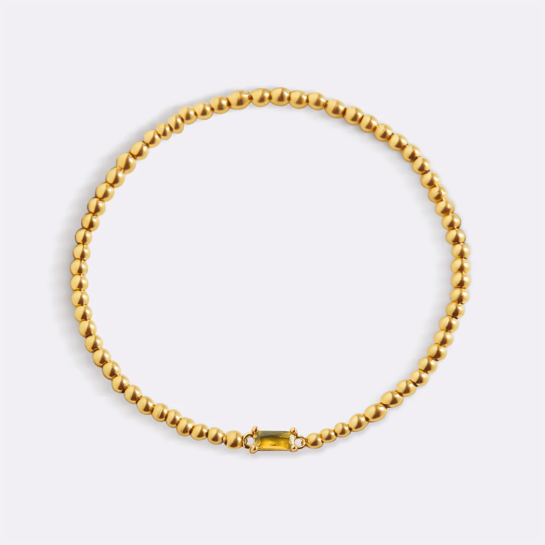 Gold Beaded Birthstone Bracelet - Image 97