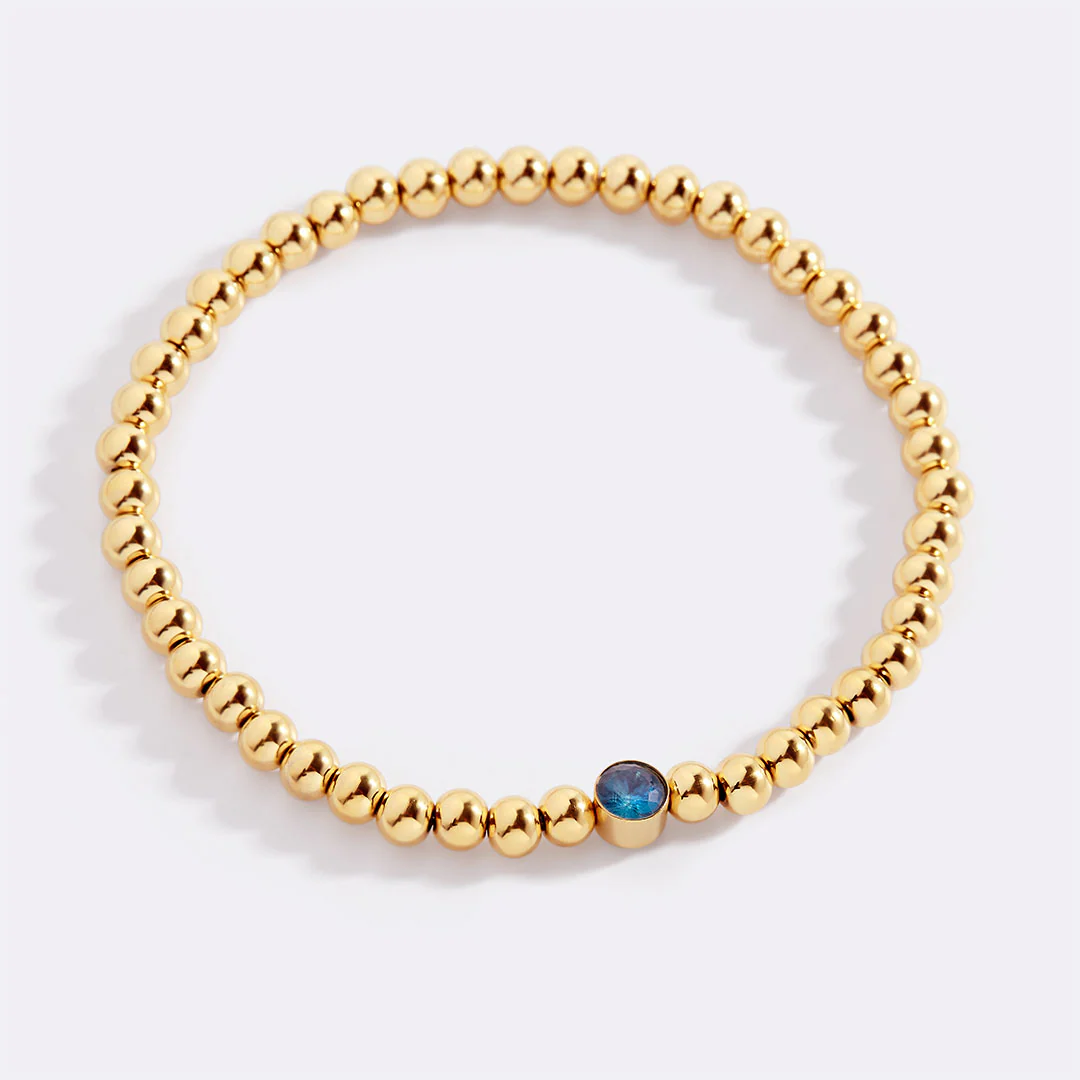 Gold Beaded Bubble Birthstone Bracelet - Image 101