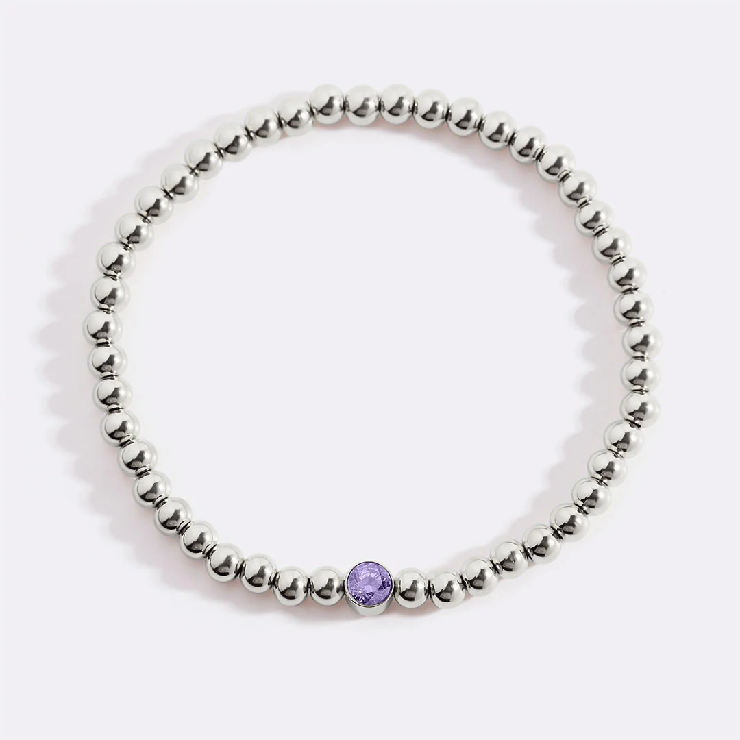 Gold Beaded Bubble Birthstone Bracelet - Image 104