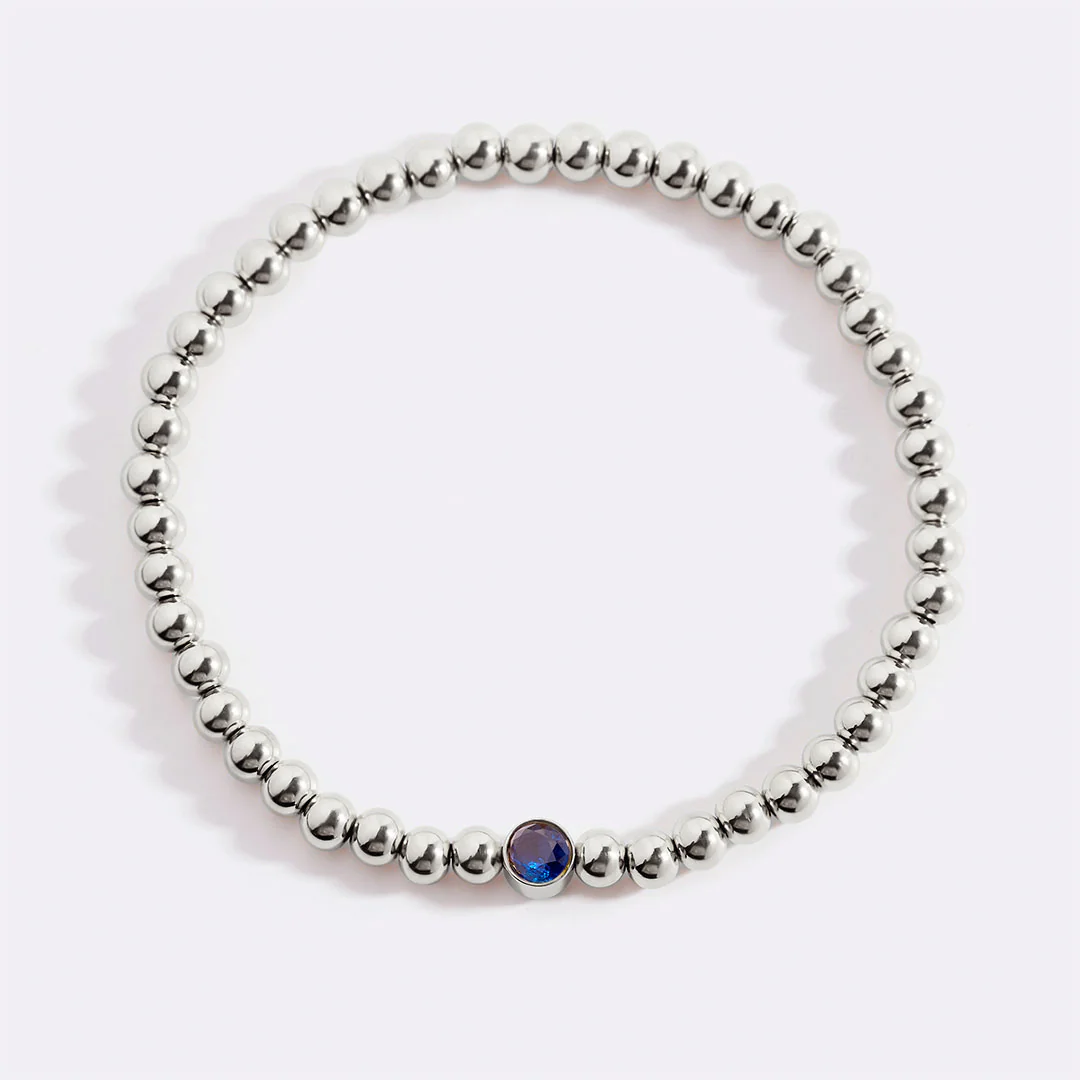 Gold Beaded Bubble Birthstone Bracelet - Image 111