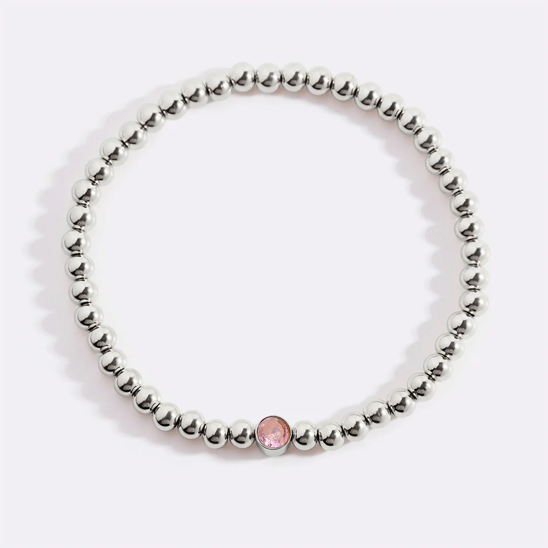 Gold Beaded Bubble Birthstone Bracelet - Image 112