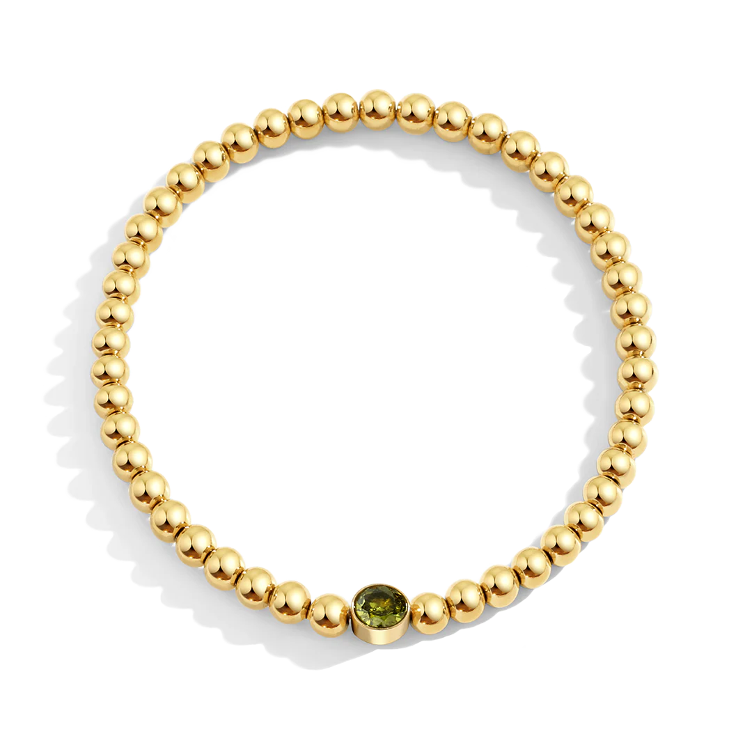 Gold Beaded Bubble Birthstone Bracelet - Image 16