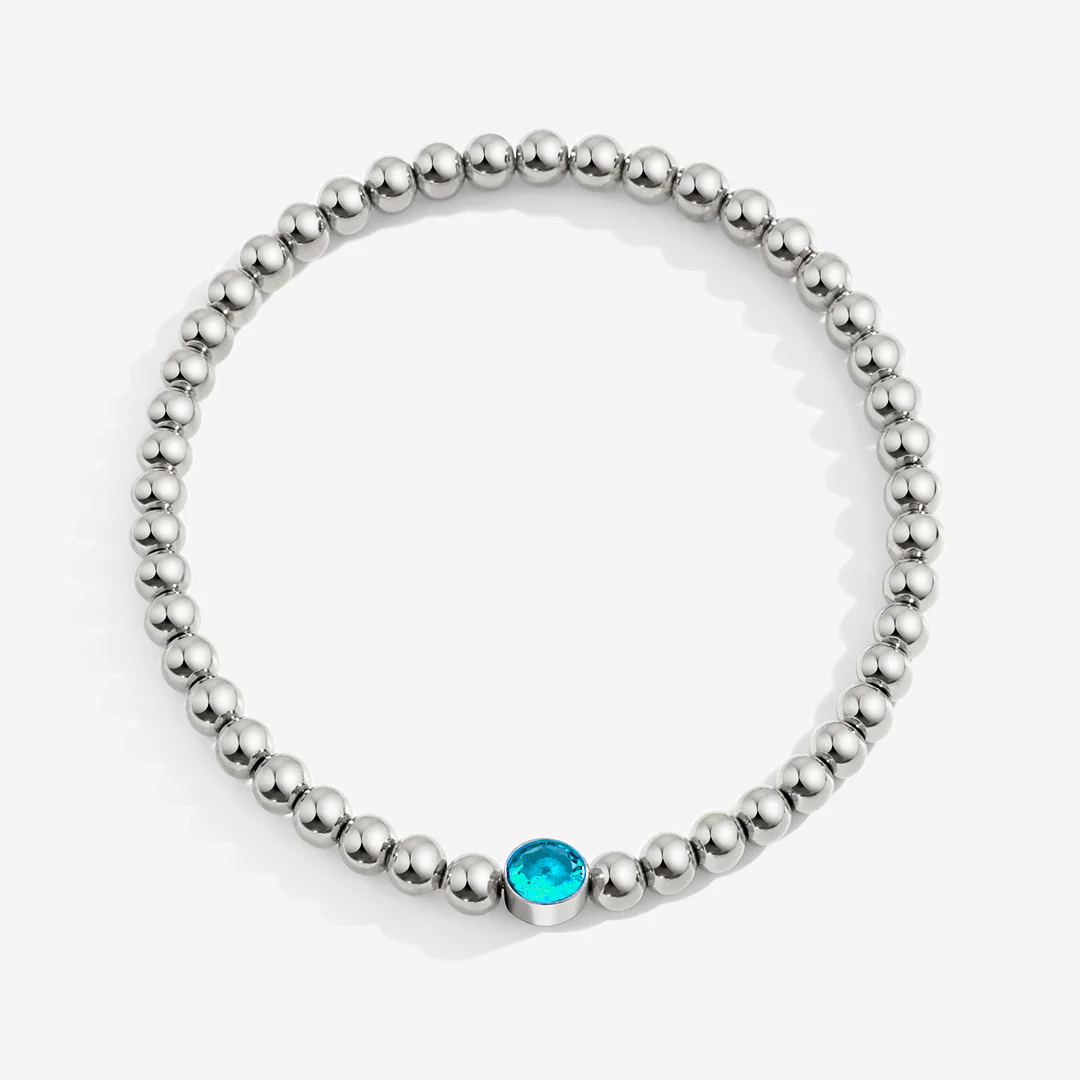 Gold Beaded Bubble Birthstone Bracelet - Image 28