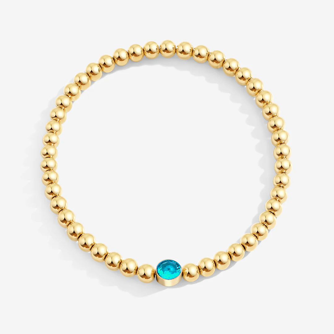 Gold Beaded Bubble Birthstone Bracelet - Image 3