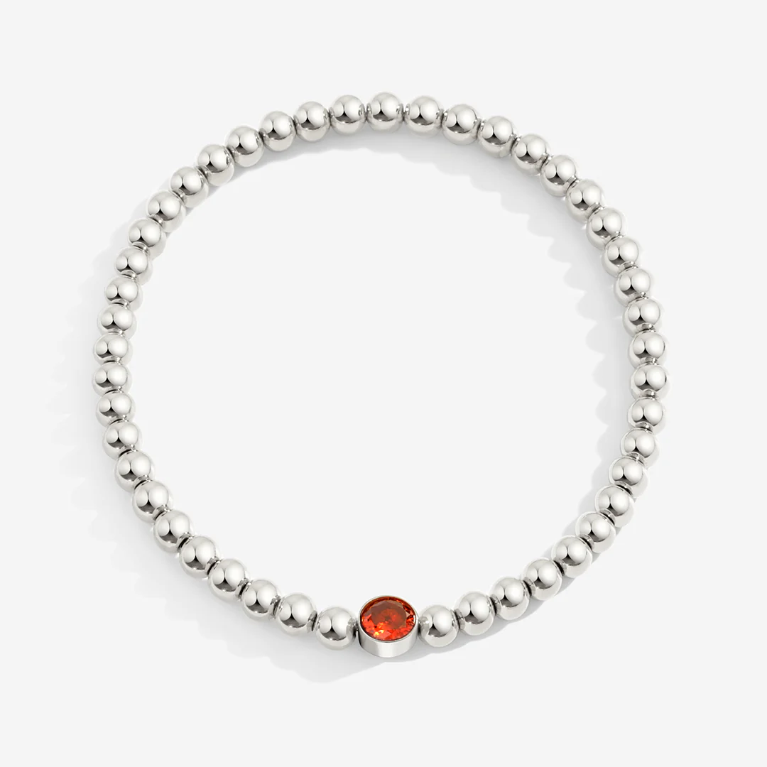 Gold Beaded Bubble Birthstone Bracelet - Image 32