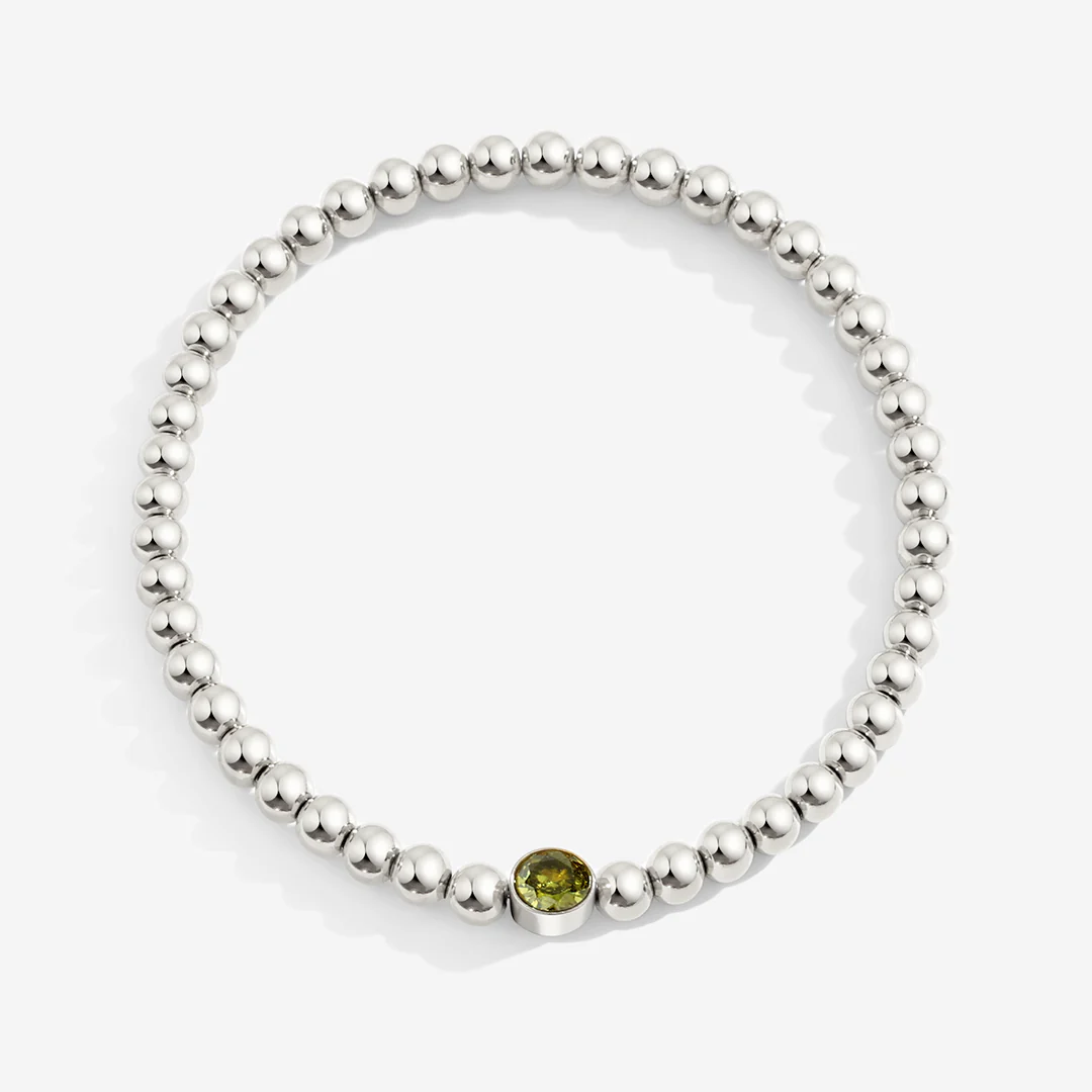 Gold Beaded Bubble Birthstone Bracelet - Image 33