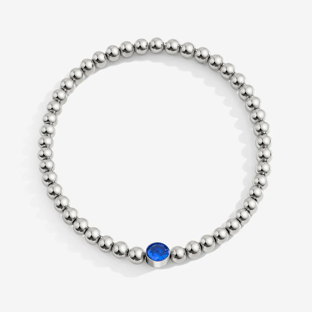 Gold Beaded Bubble Birthstone Bracelet - Image 37